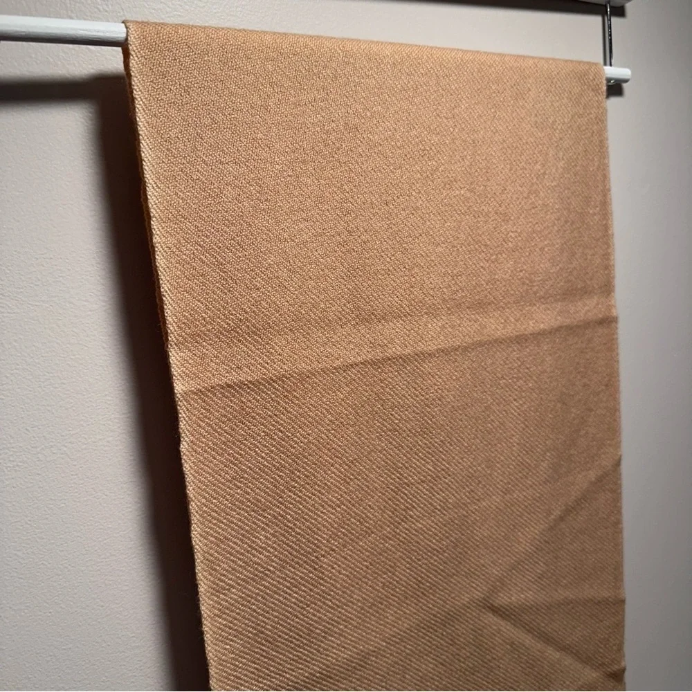 NWT 100% Pashmina Cashmere Muffler Scarf Genuine Chyangra Goat 4 Ply Twill -TAN